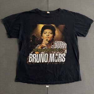Bruno Mars 24K Magic World Tour 2017 Graphic T-Shirt Black Medium Concert Tee